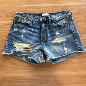 Mid-Rise Distressed Denim Short